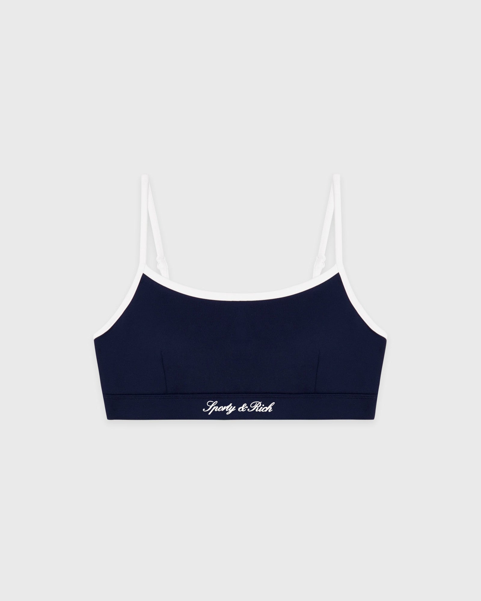 Signature Logo Athletic Bra - Navy/White Sporty & Rich Discount