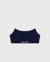 Signature Logo Athletic Bra - Navy/White Sporty & Rich Discount