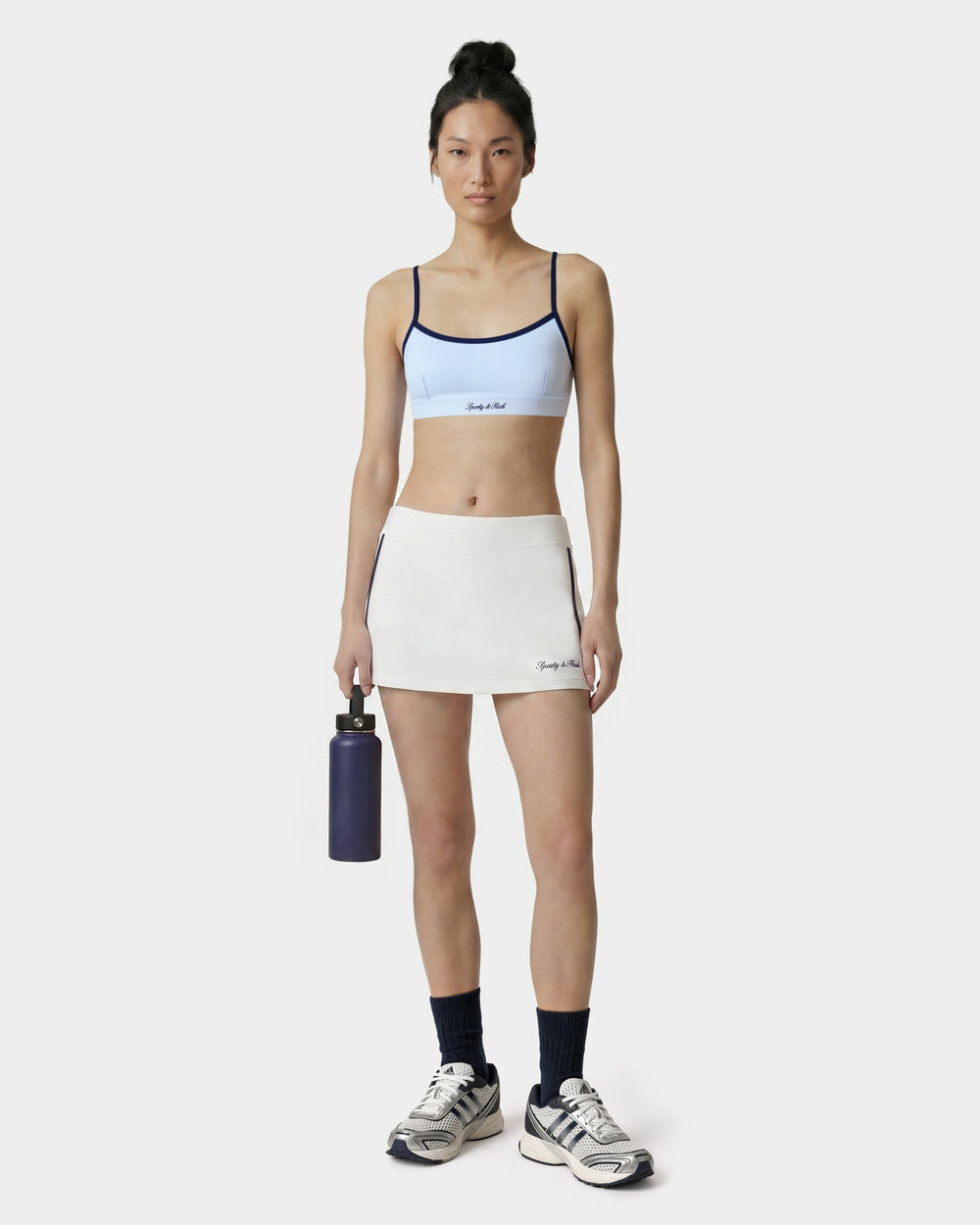 Signature Logo Athletic Bra - Ciel/Navy Sporty & Rich For Sale