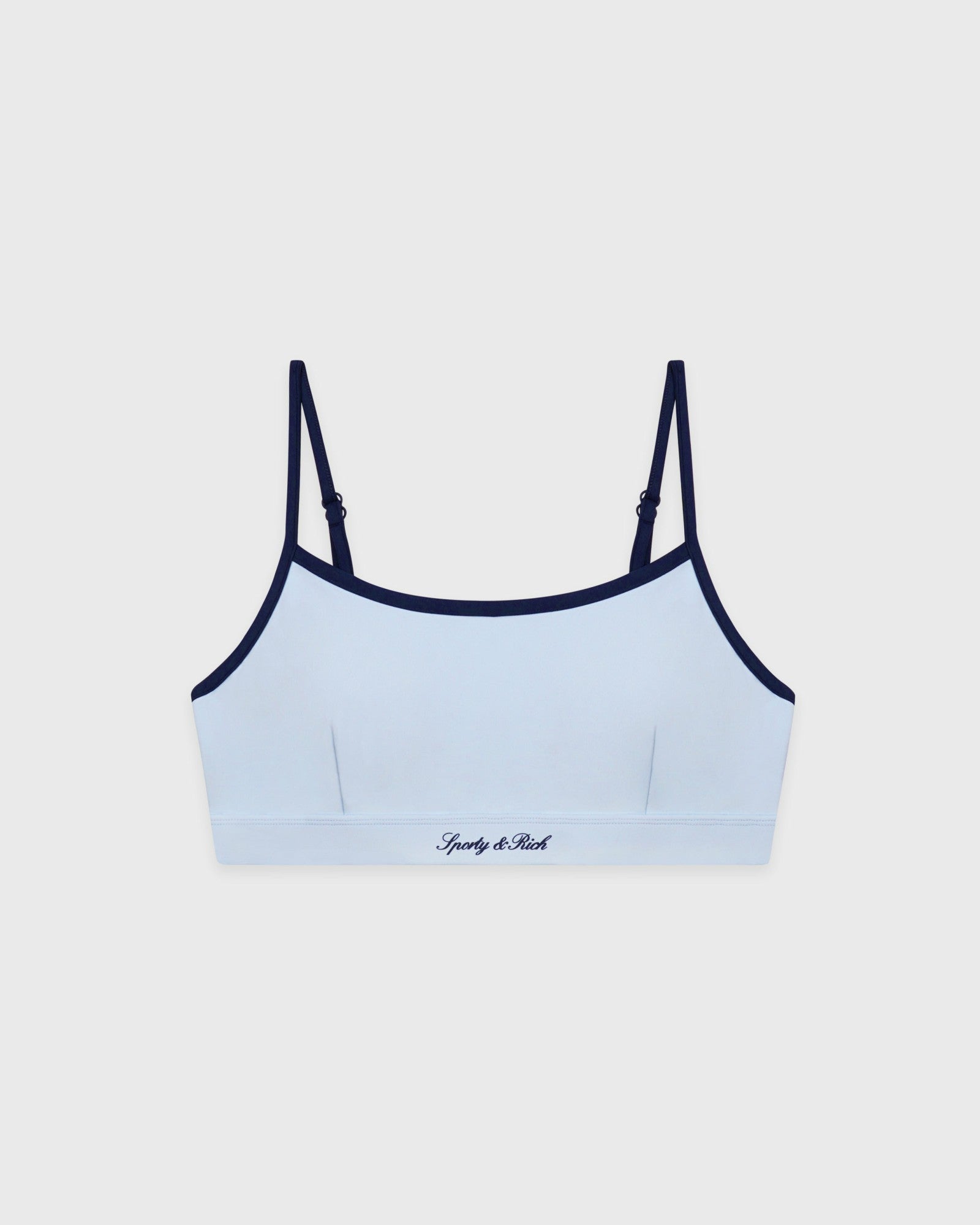 Signature Logo Athletic Bra - Ciel/Navy Sporty & Rich For Sale