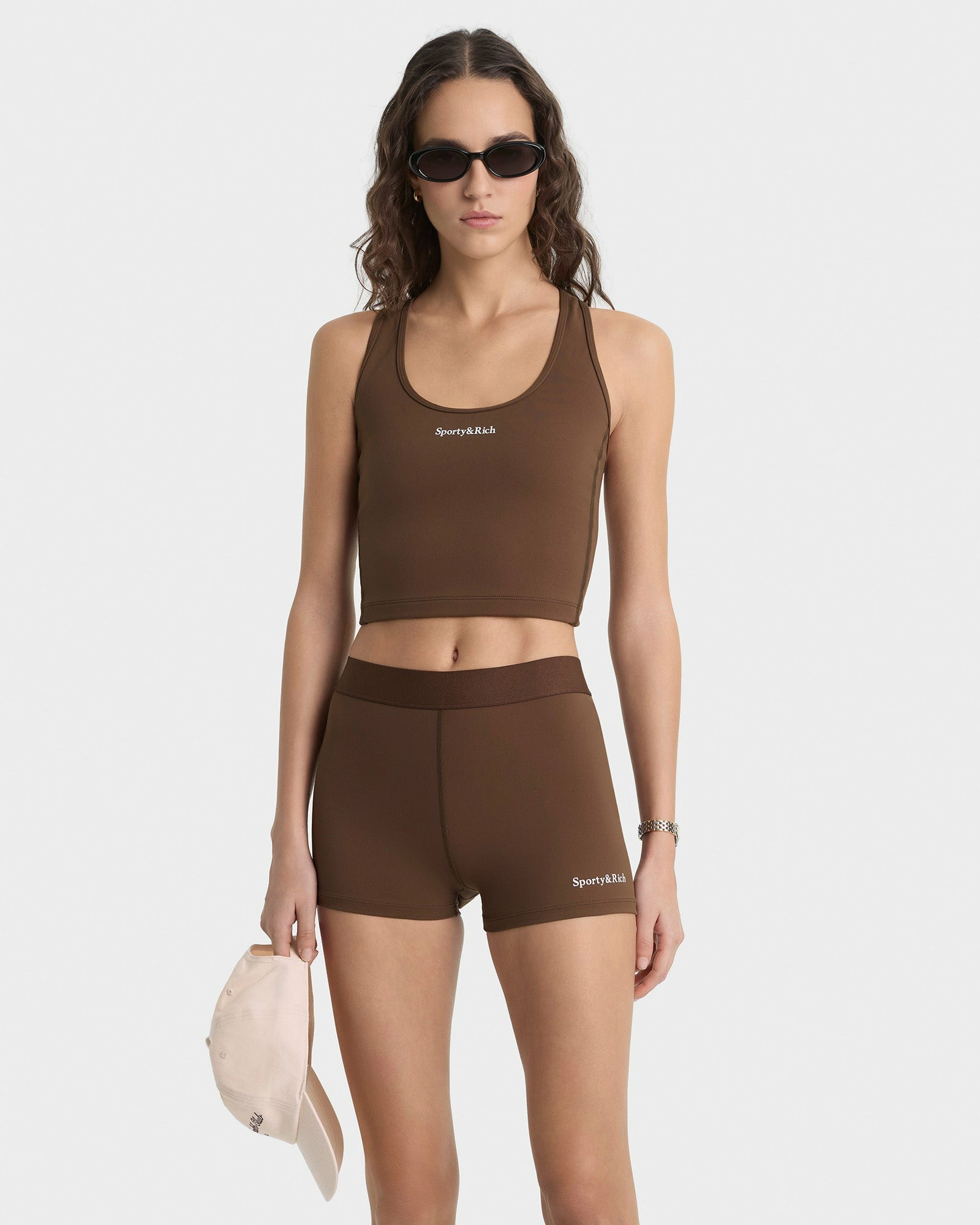 Serif Logo Active Short - Toffee/White Sporty & Rich Sale