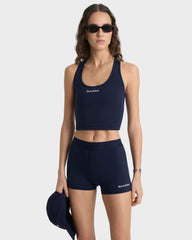 Serif Logo Active Short - Navy/White Sporty & Rich Online