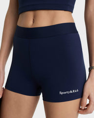 Serif Logo Active Short - Navy/White Sporty & Rich Online