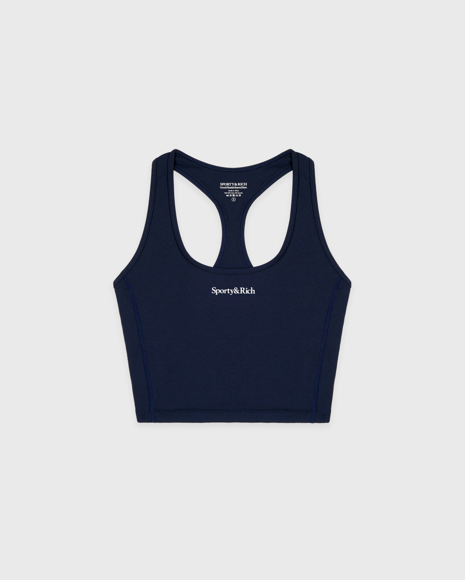 Serif Logo Sports Tank - Navy/White Sporty & Rich Discount