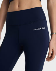 Serif Logo Legging - Navy/White Sporty & Rich For Sale