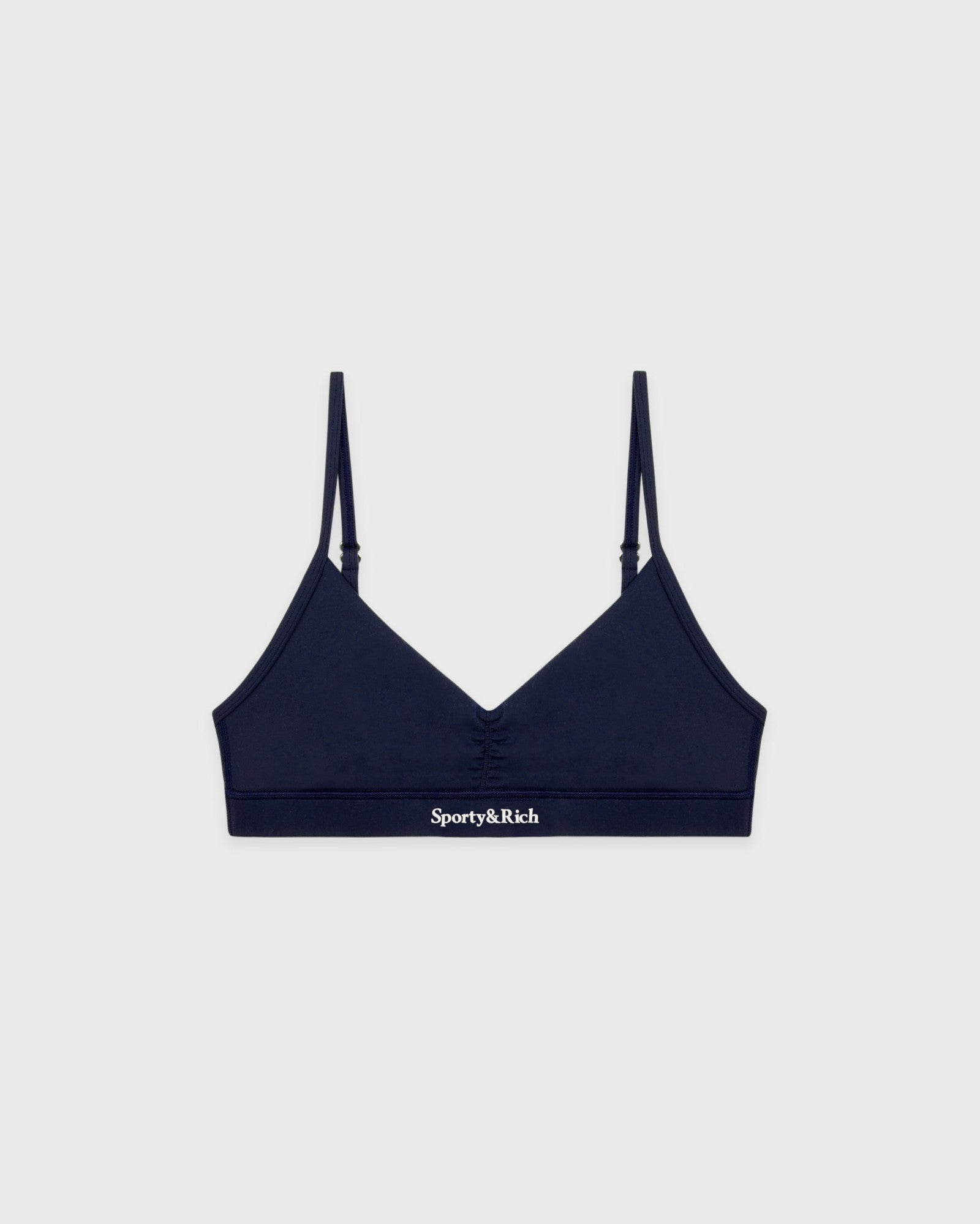 Serif Logo Mini Sports Bra - Navy/White Sporty & Rich Outlet