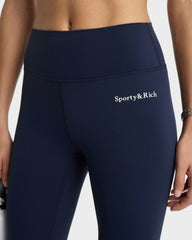 Serif Logo Legging - Navy/White Sporty & Rich US