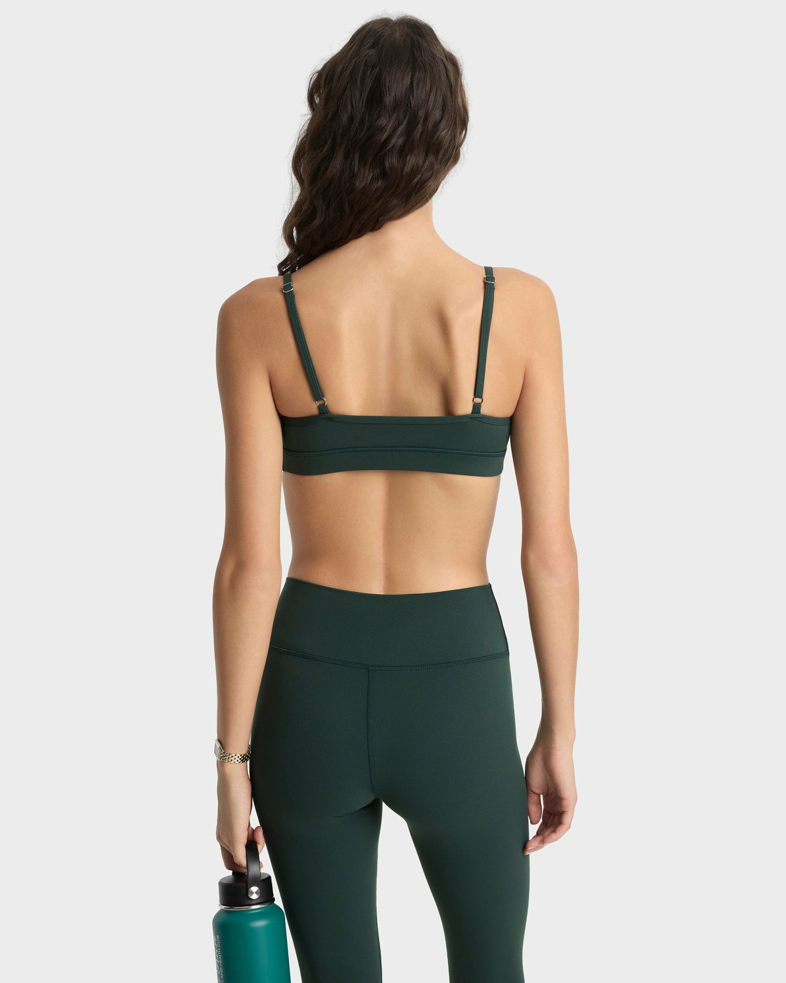 Serif Logo Mini Sports Bra - Forest/White Sporty & Rich Sale