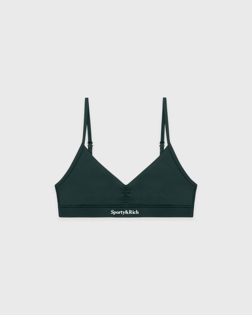 Serif Logo Mini Sports Bra - Forest/White Sporty & Rich Sale