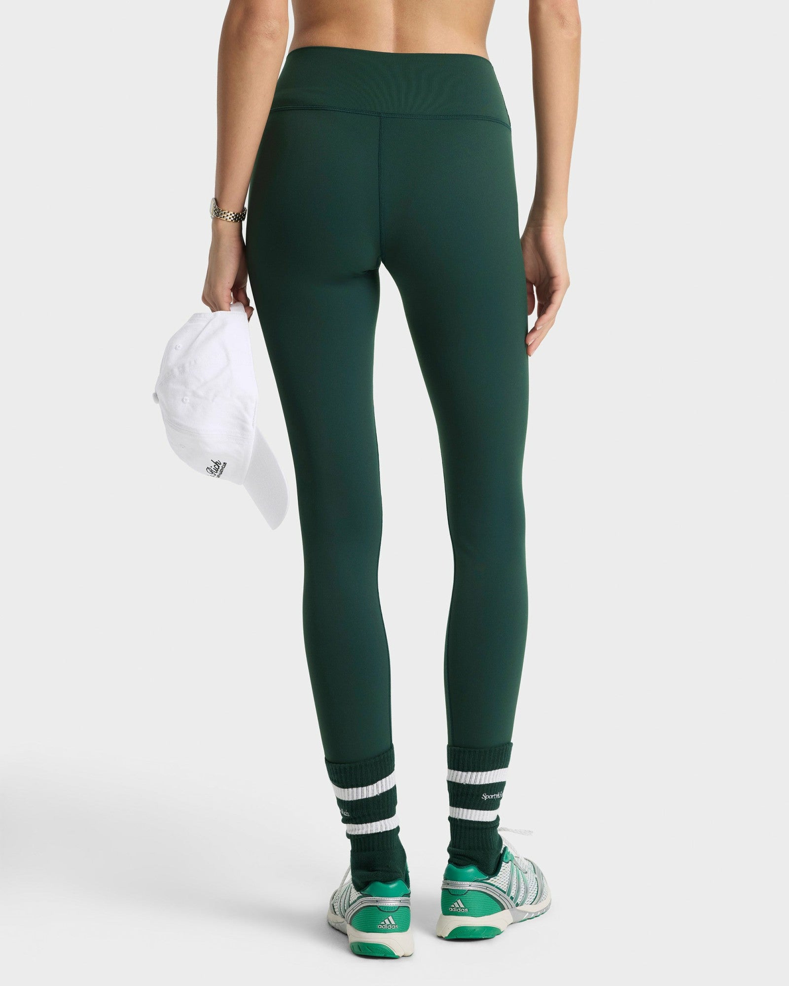 Serif Logo Legging - Forest/White Sporty & Rich Online