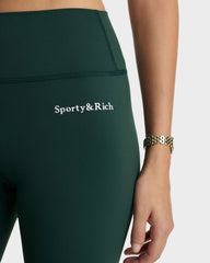 Serif Logo Legging - Forest/White Sporty & Rich Online