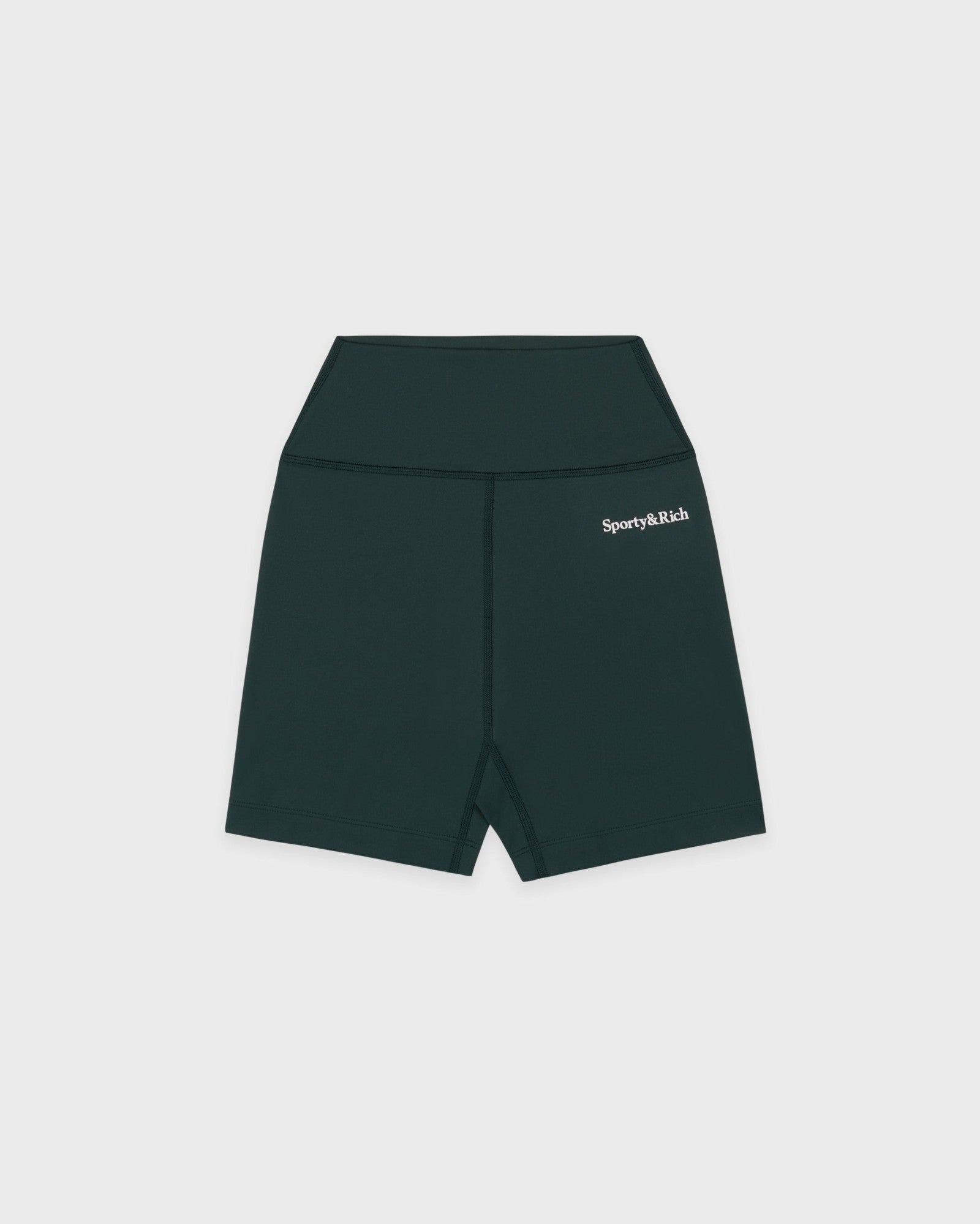 Serif Logo Biker Short - Forest/White Sporty & Rich Discount