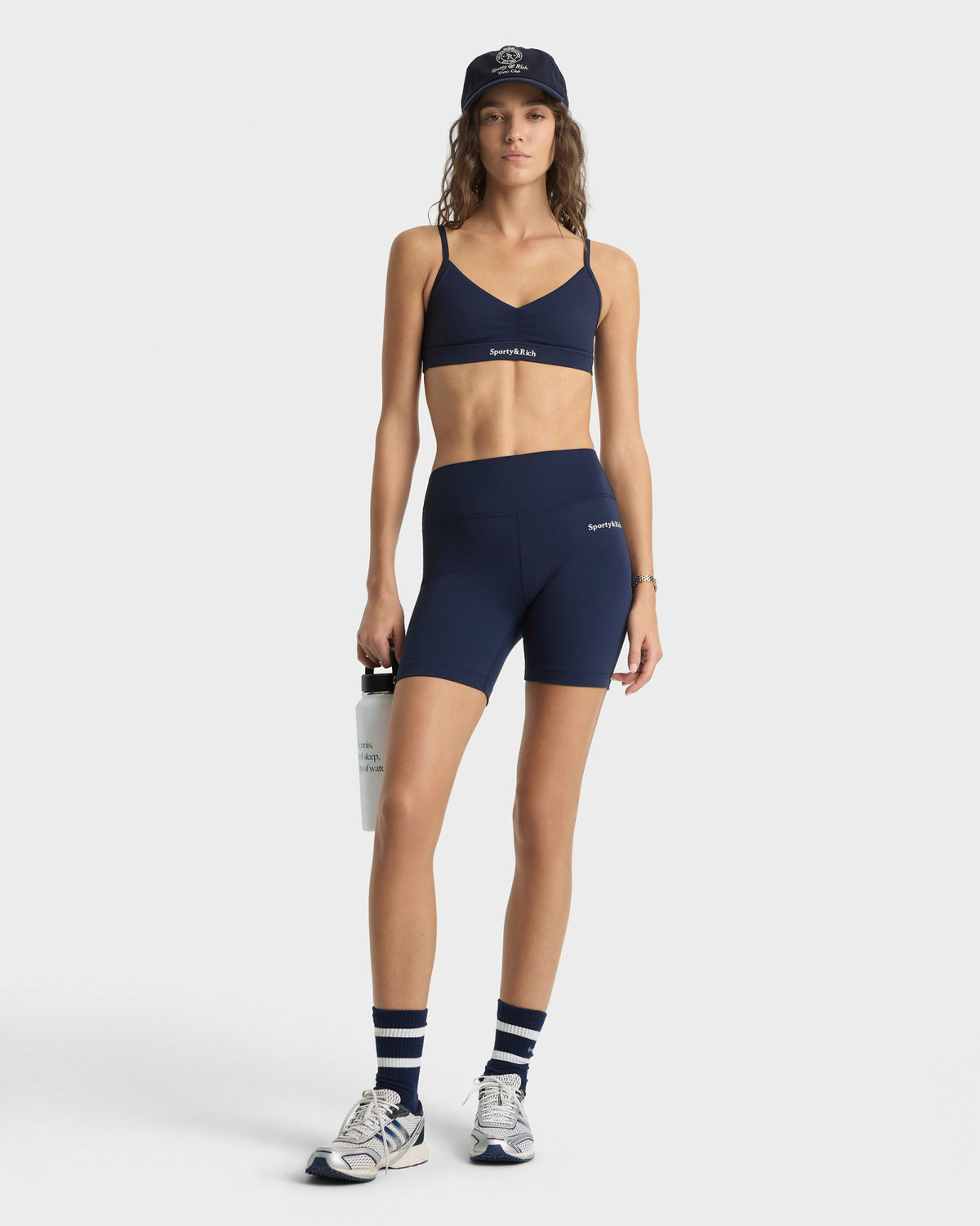 Serif Logo Biker Short - Navy/White Sporty & Rich For Sale