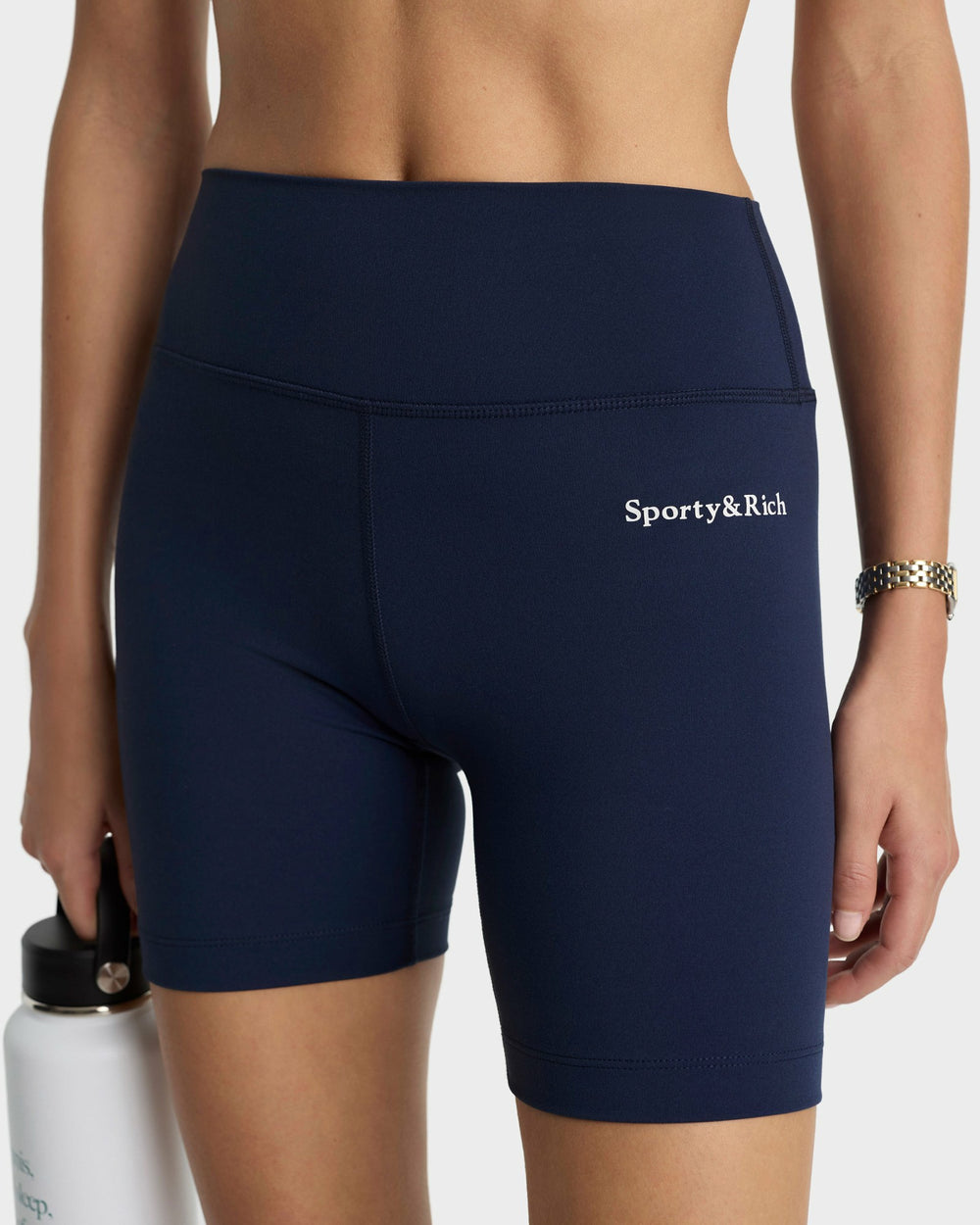 Serif Logo Biker Short - Navy/White Sporty & Rich For Sale