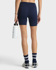Serif Logo Biker Short - Navy/White Sporty & Rich For Sale