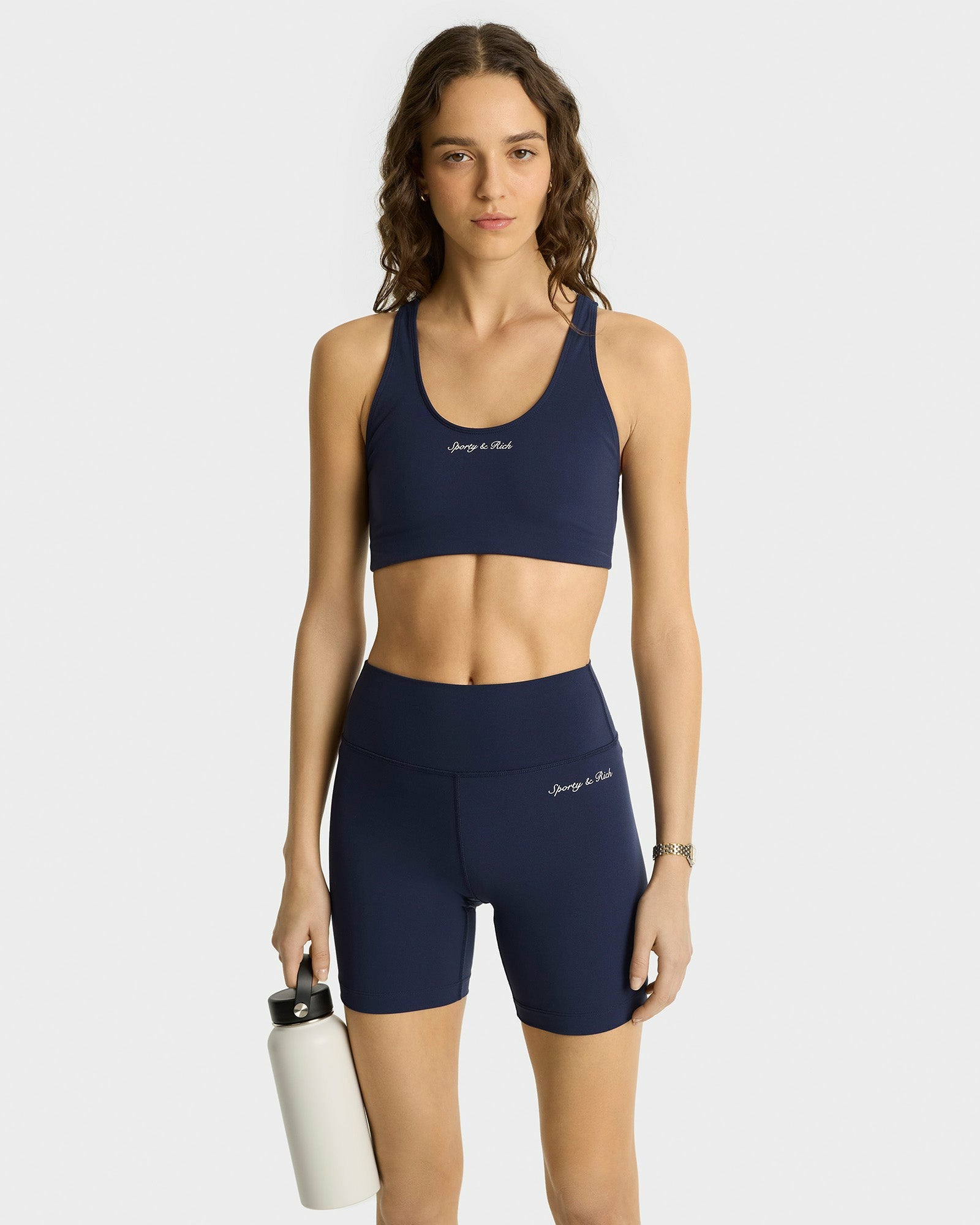 Syracuse Biker Shorts - Navy/White Sporty & Rich Online