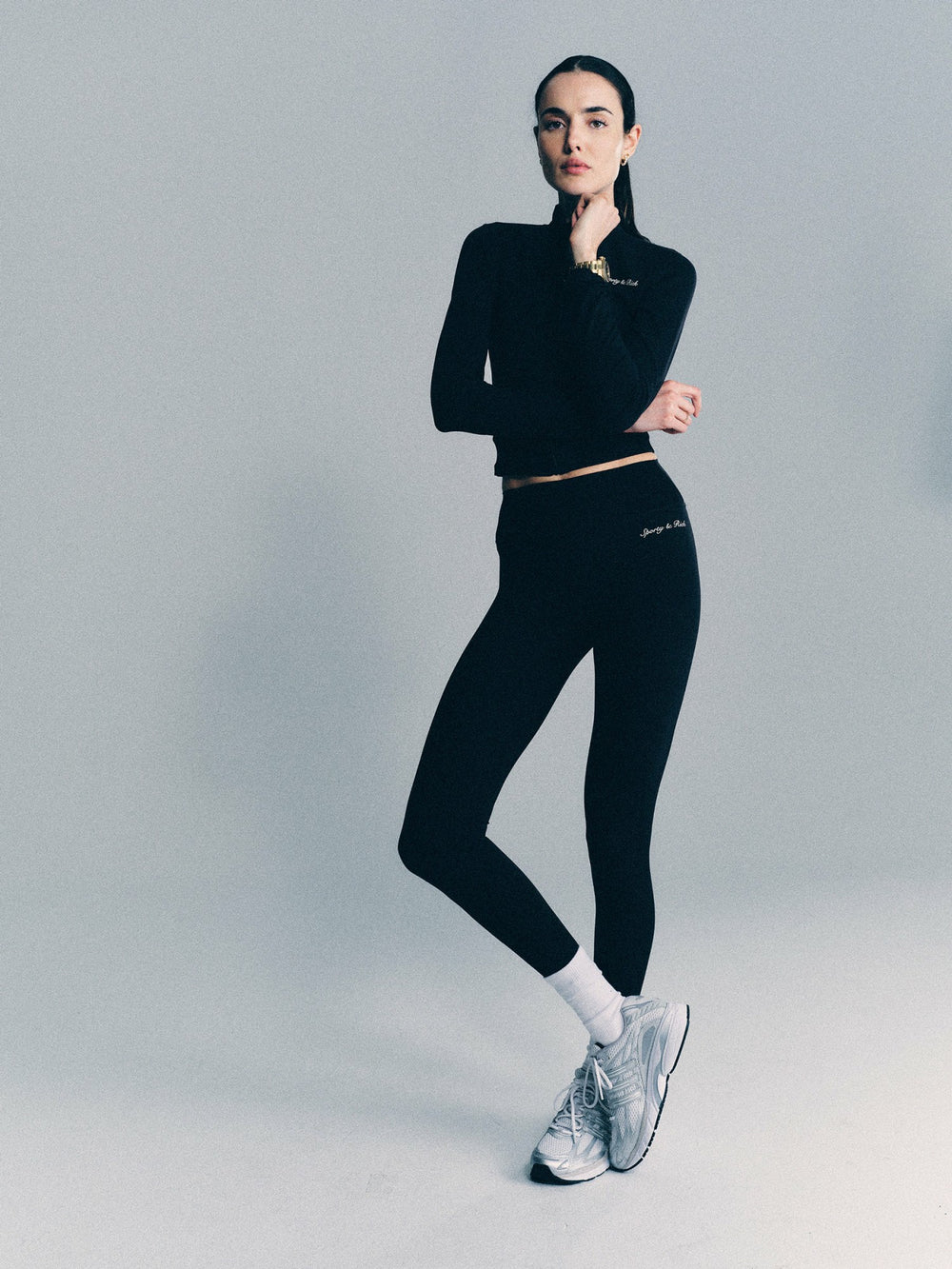 Syracuse Leggings - Black/White Sporty & Rich For Sale