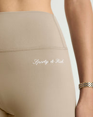 Signature Logo Biker Short - Hazelnut/White Sporty & Rich Outlet