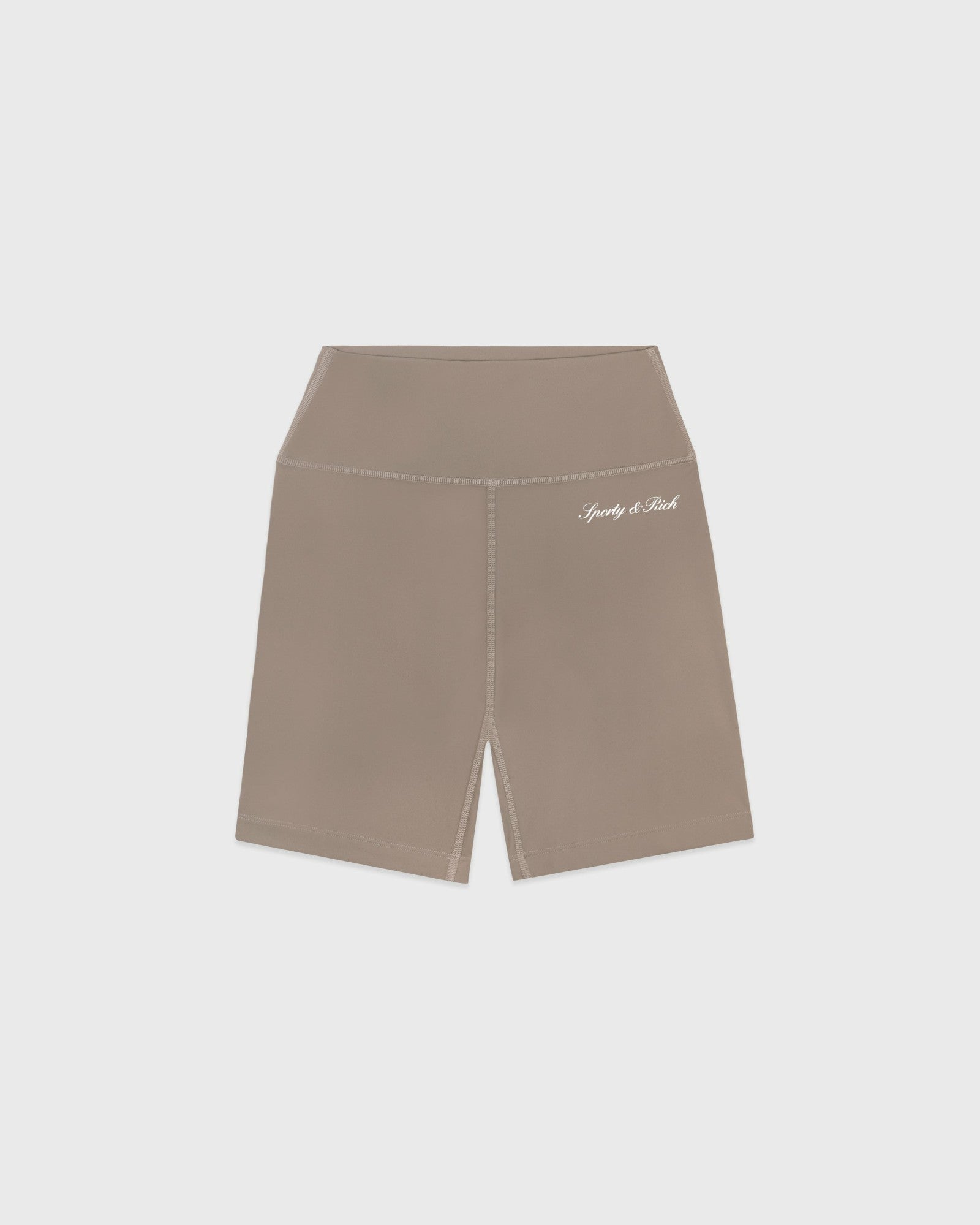 Signature Logo Biker Short - Hazelnut/White Sporty & Rich Outlet