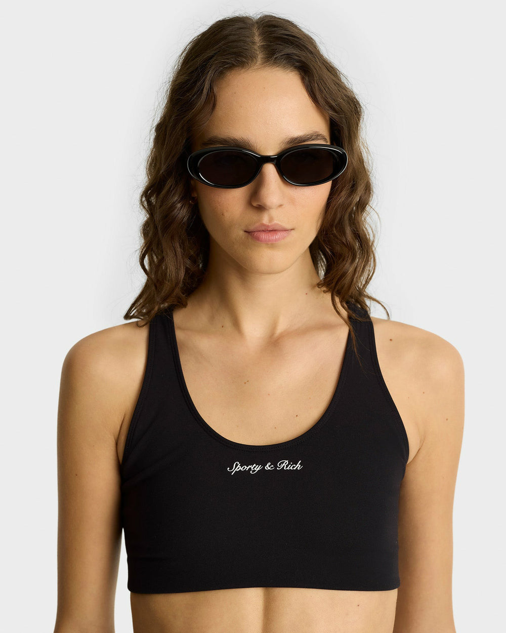 Syracuse Sports Bra - Black/White Sporty & Rich Sale