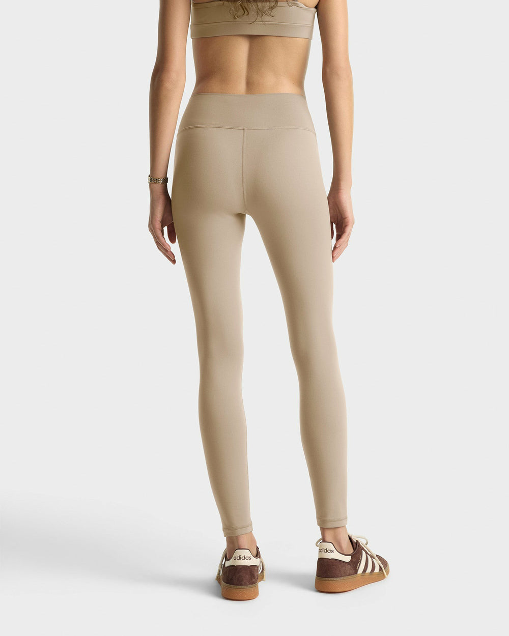 Signature Logo Legging - Hazelnut/White Sporty & Rich For Sale