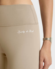 Signature Logo Legging - Hazelnut/White Sporty & Rich For Sale