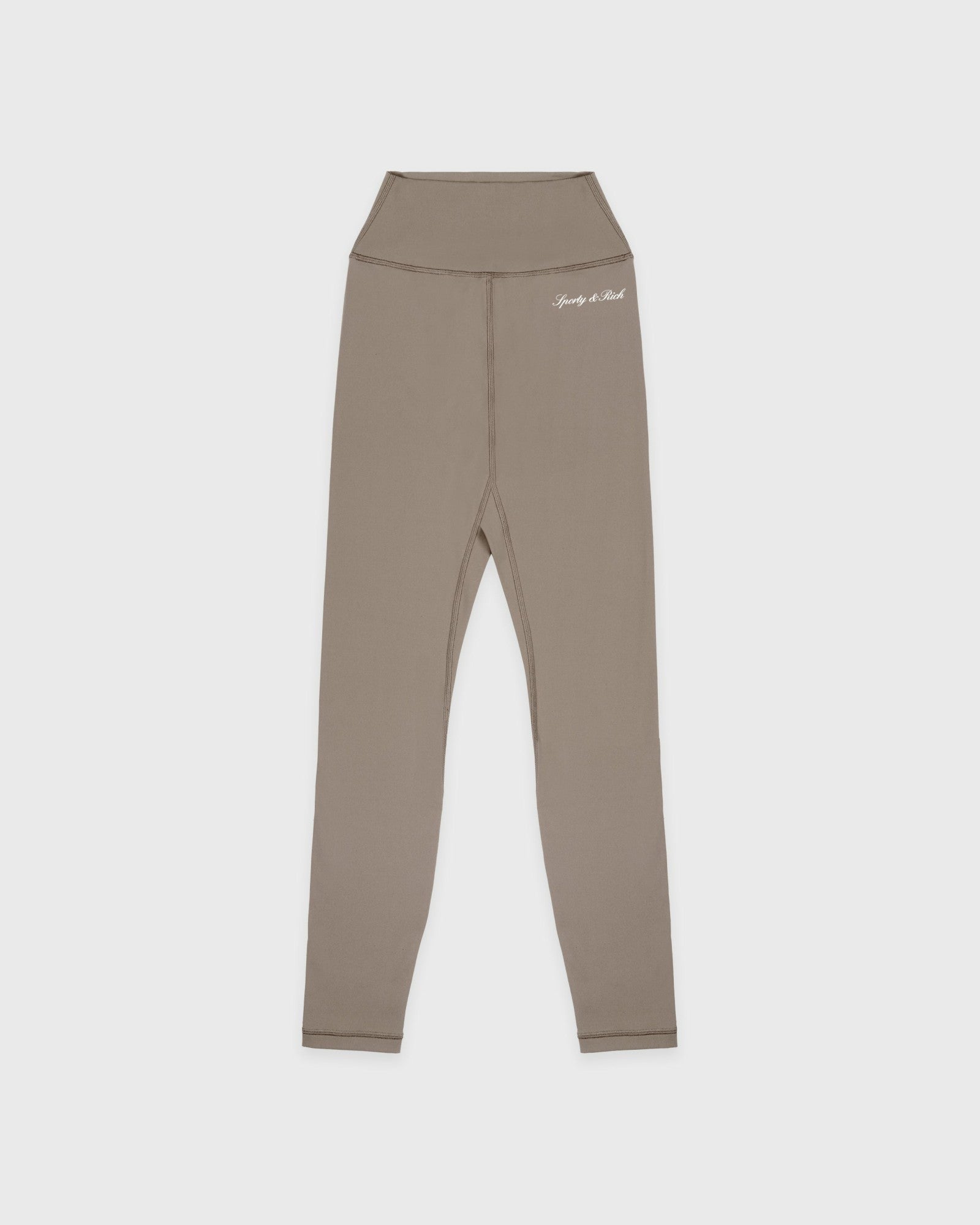Signature Logo Legging - Hazelnut/White Sporty & Rich For Sale