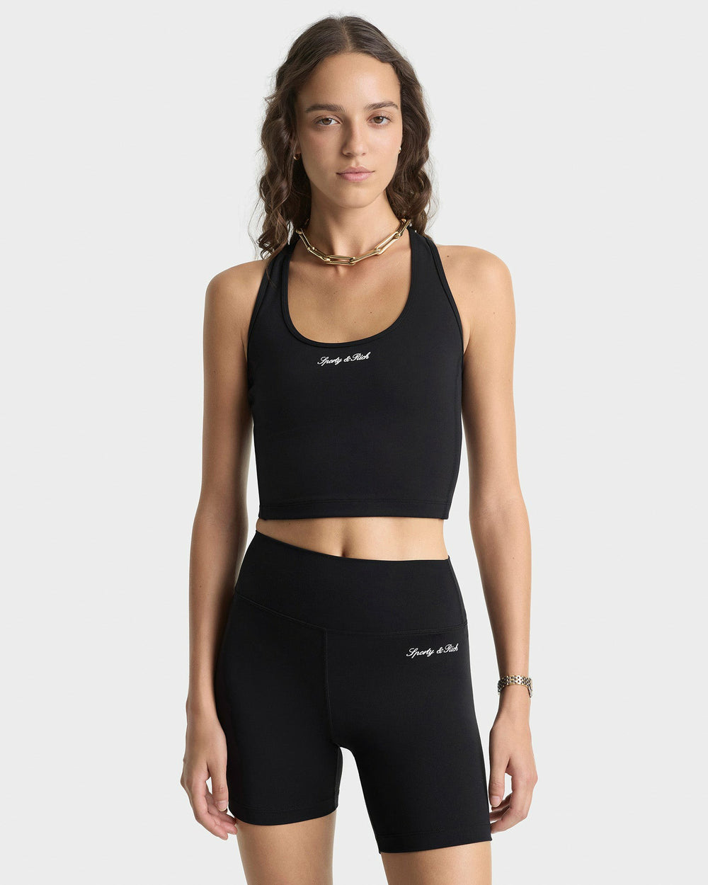 Signature Logo Sports Tank - Black/White Sporty & Rich Outlet