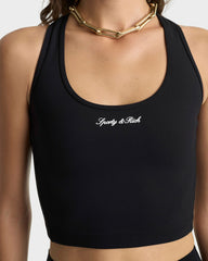 Signature Logo Sports Tank - Black/White Sporty & Rich Outlet