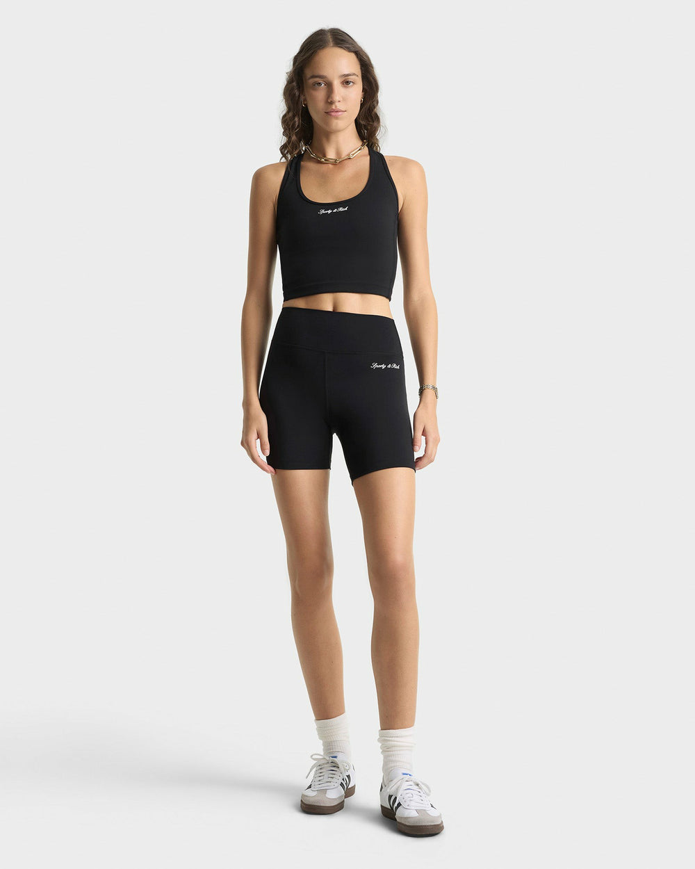 Signature Logo Sports Tank - Black/White Sporty & Rich Outlet