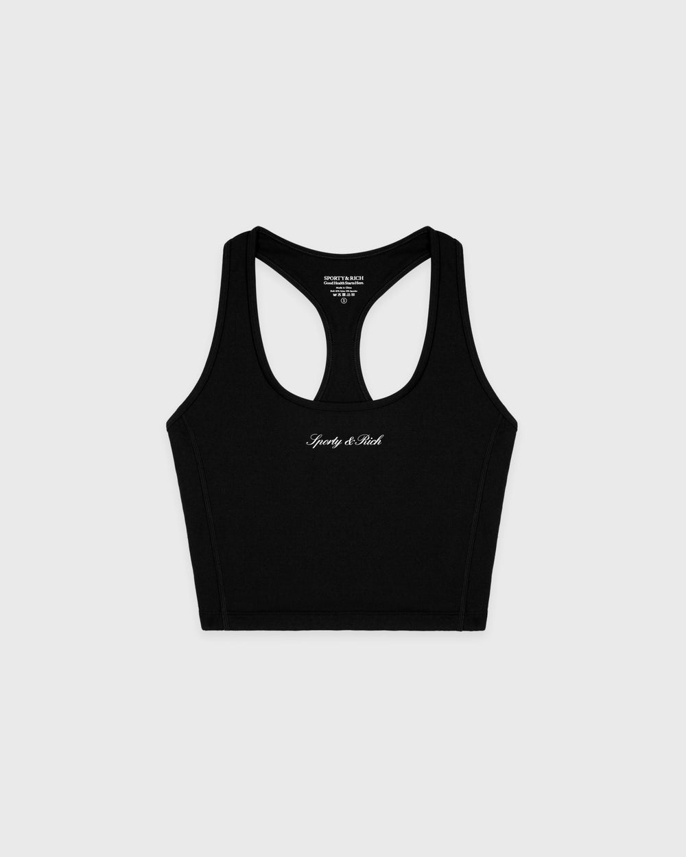Signature Logo Sports Tank - Black/White Sporty & Rich Outlet