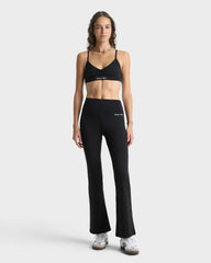 Signature Logo Flared Legging - Black/White Sporty & Rich Sale