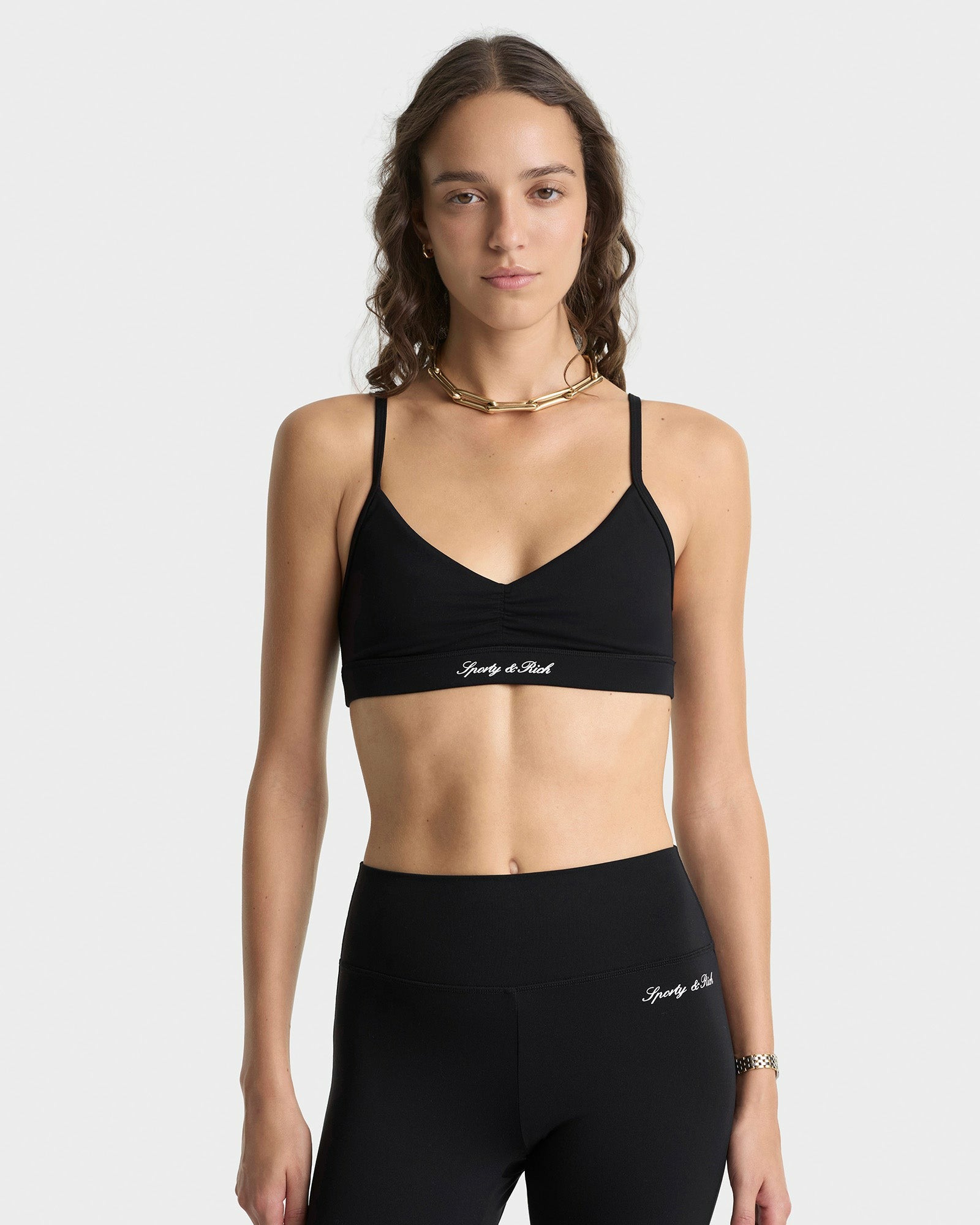 Signature Logo Flared Legging - Black/White Sporty & Rich Sale