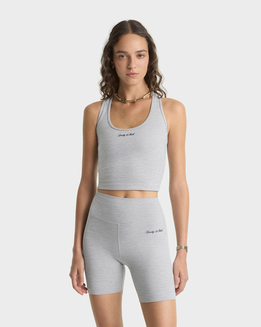 Signature Logo Sports Tank - Heather Gray Sporty & Rich For Sale