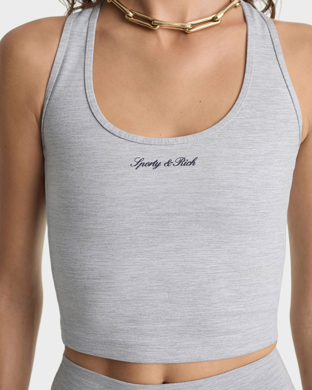 Signature Logo Sports Tank - Heather Gray Sporty & Rich For Sale