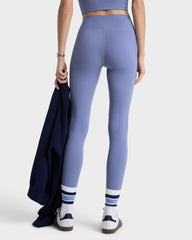 Serif Logo Legging - Colony Blue/White Sporty & Rich US
