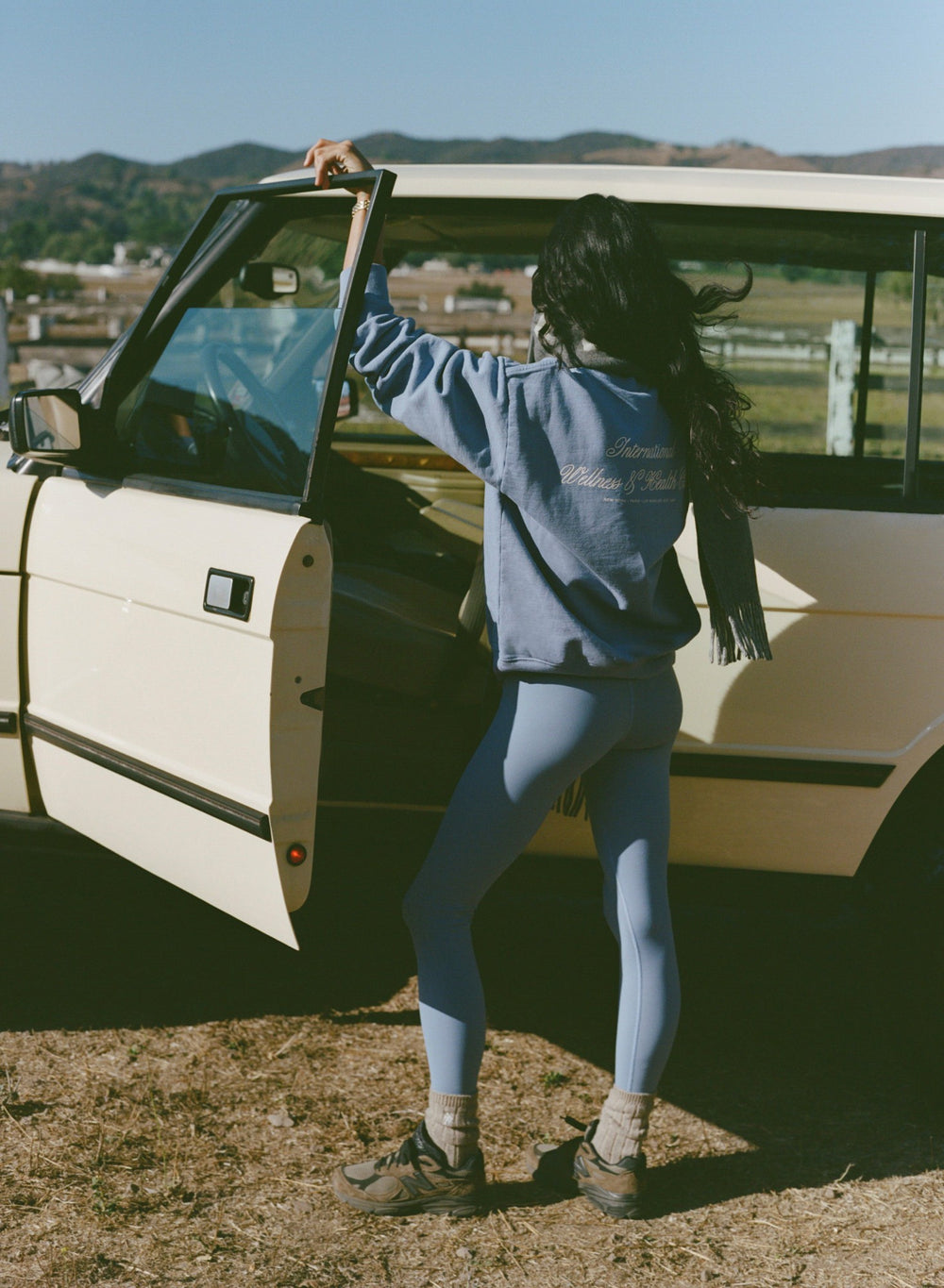 Serif Logo Legging - Colony Blue/White Sporty & Rich US