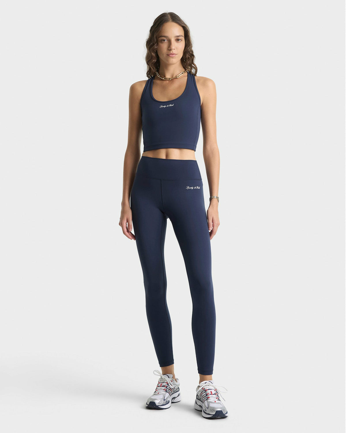 Signature Logo Legging - Navy/White Sporty & Rich Discount