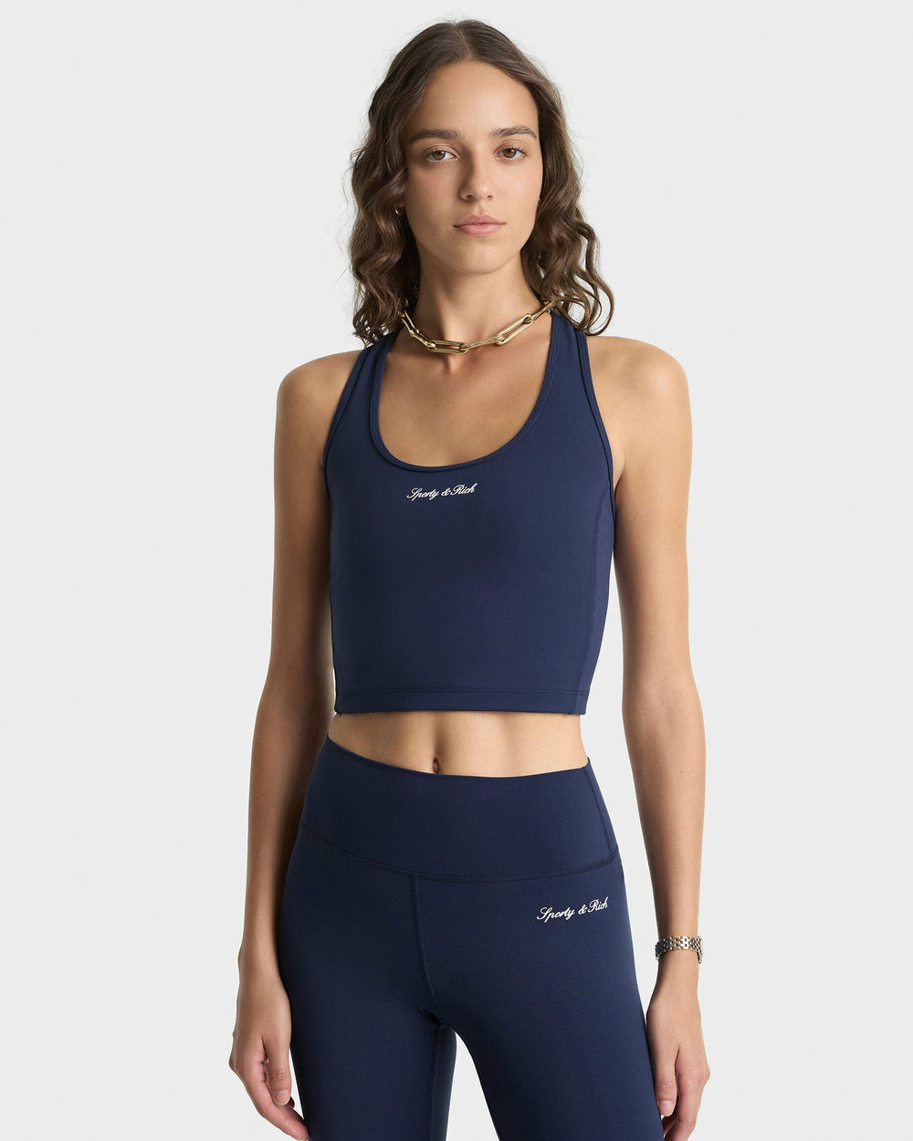 Signature Logo Legging - Navy/White Sporty & Rich Discount