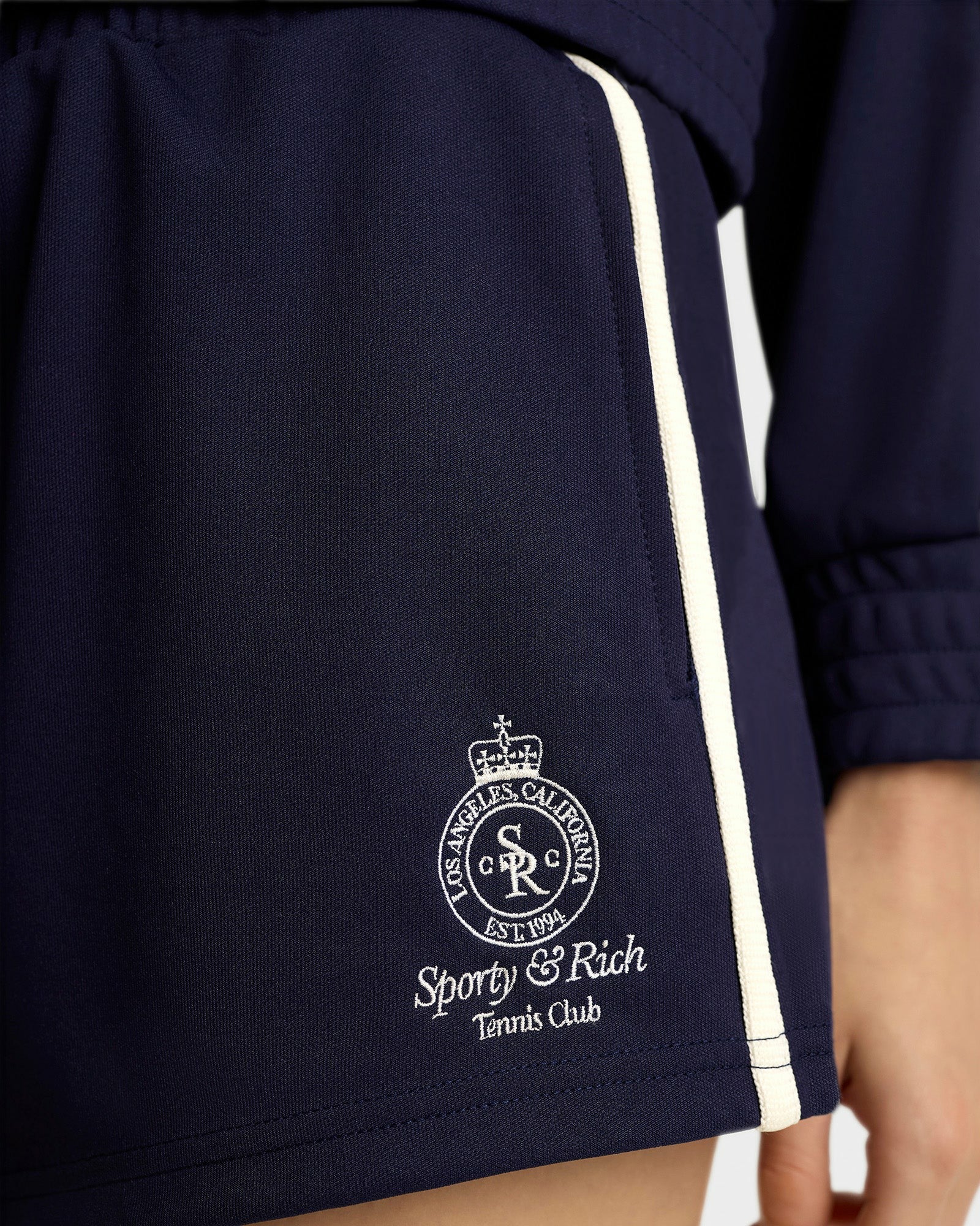 Crown Tennis Roller Short - Navy/White Sporty & Rich For Sale