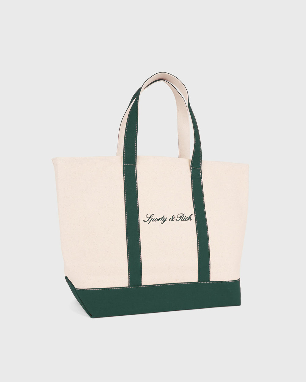 Signature Logo Large Tote - Natural/Forest Green Sporty & Rich Outlet