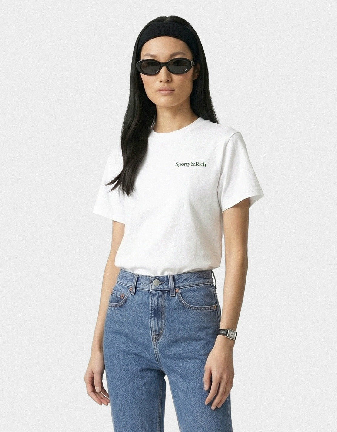 Play Tennis T-Shirt - White/Forest Sporty & Rich For Sale