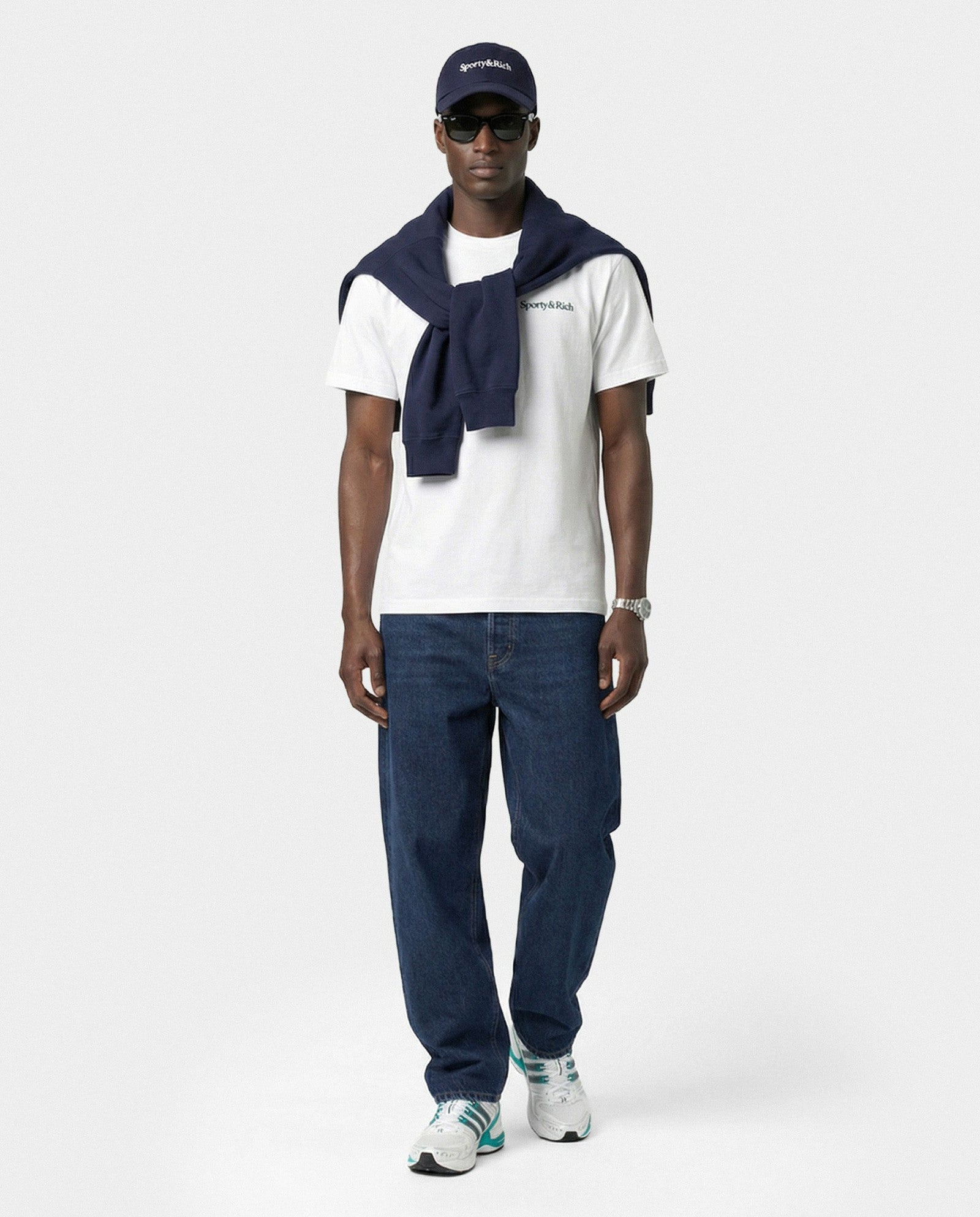 Play Tennis T-Shirt - White/Forest Sporty & Rich For Sale