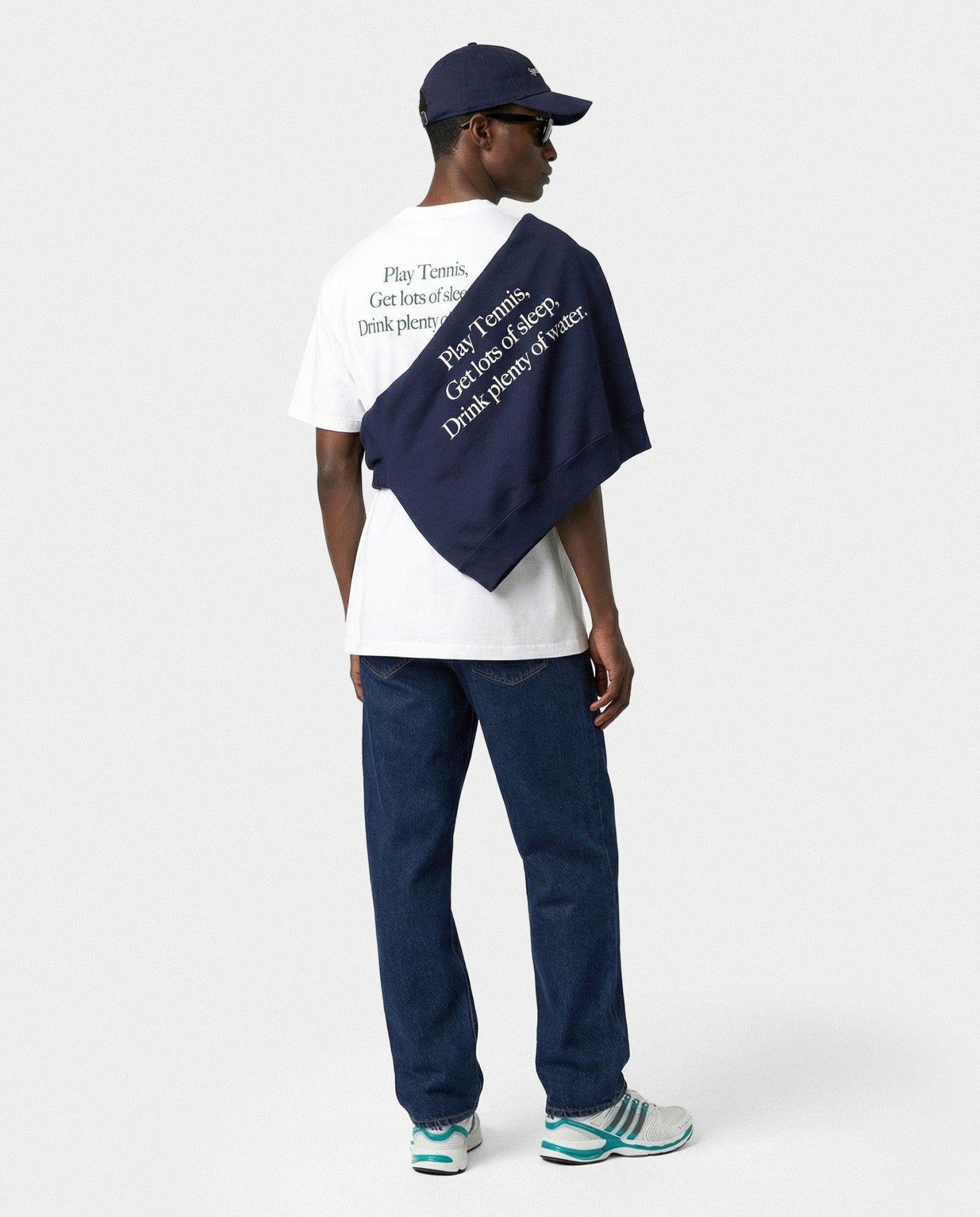 Play Tennis T-Shirt - White/Forest Sporty & Rich For Sale