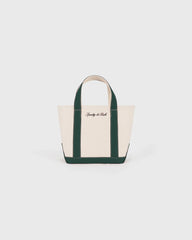 Signature Logo Mini Tote - Natural/Forest Green Sporty & Rich US