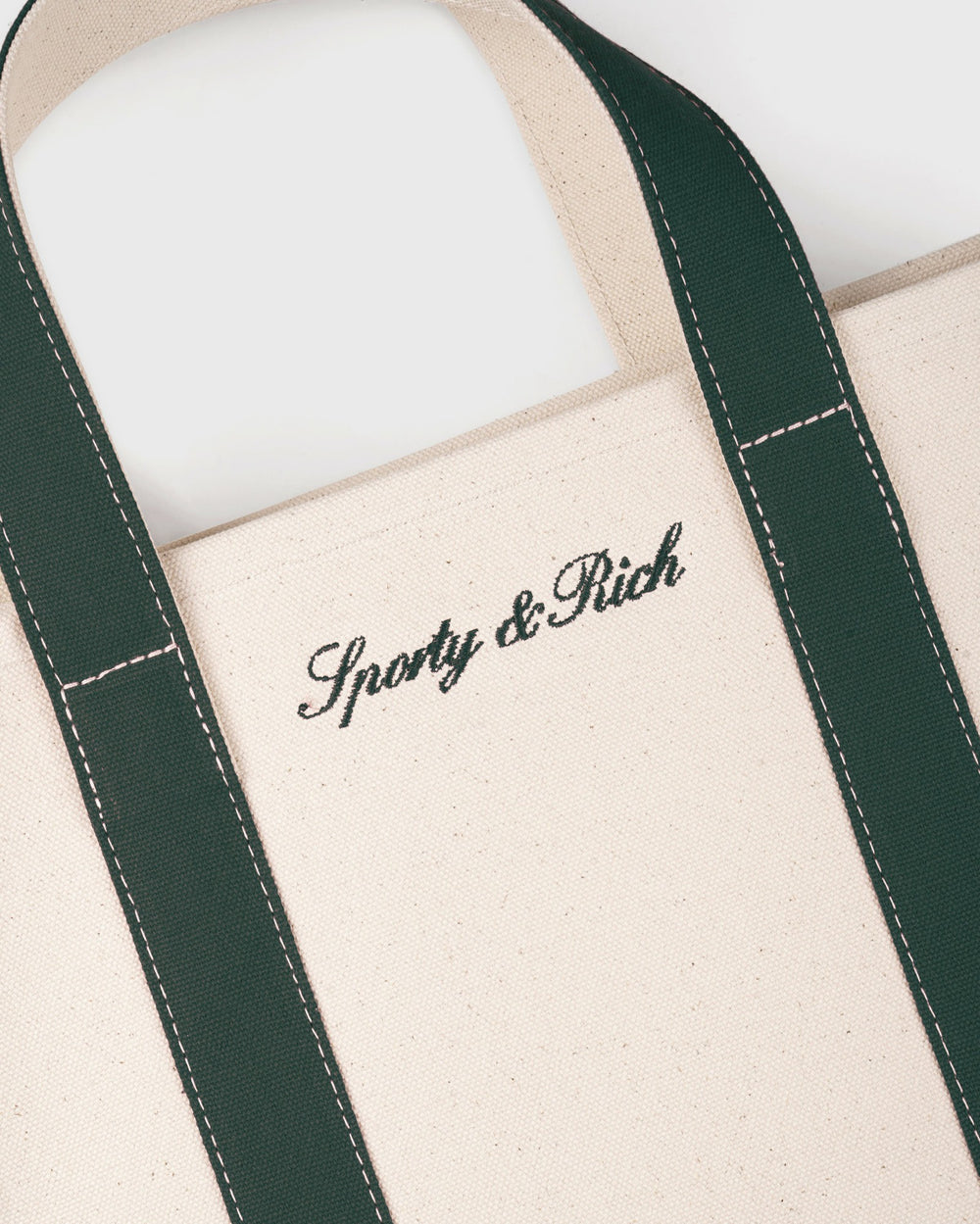 Signature Logo Mini Tote - Natural/Forest Green Sporty & Rich US