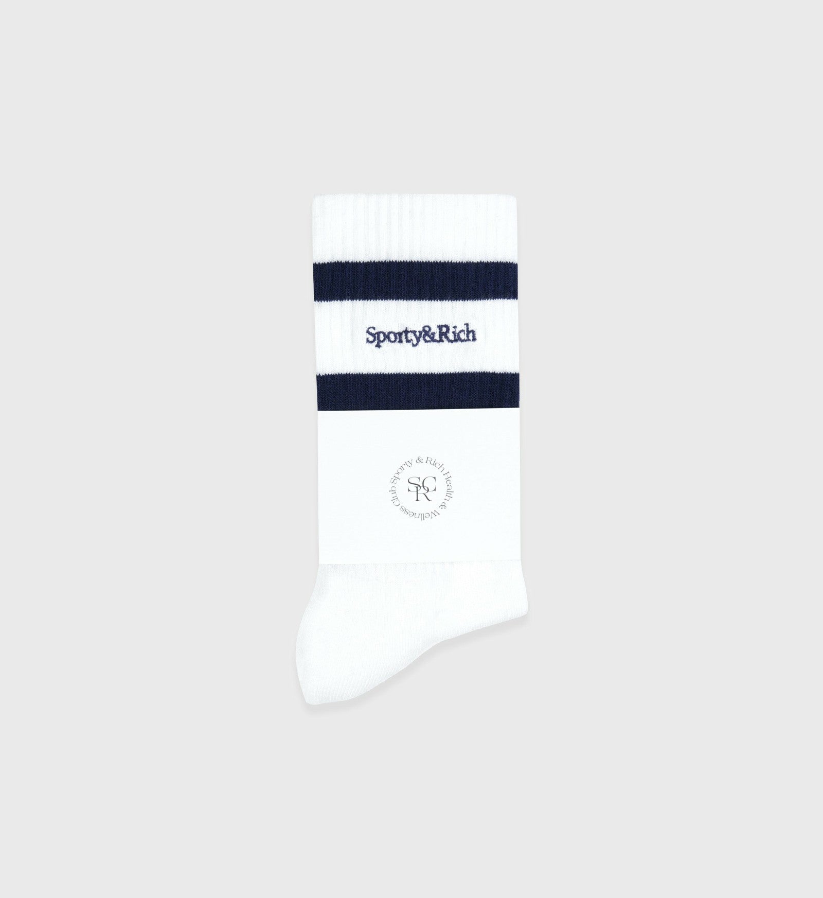 Serif Logo Socks - White/Navy Sporty & Rich Sale