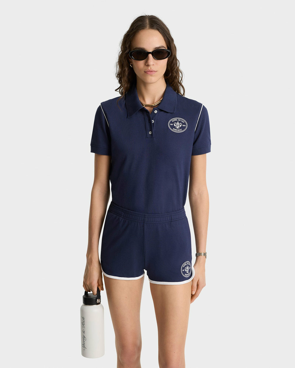 Eden Crest Embroidered Pique Short - Navy/White Sporty & Rich For Sale