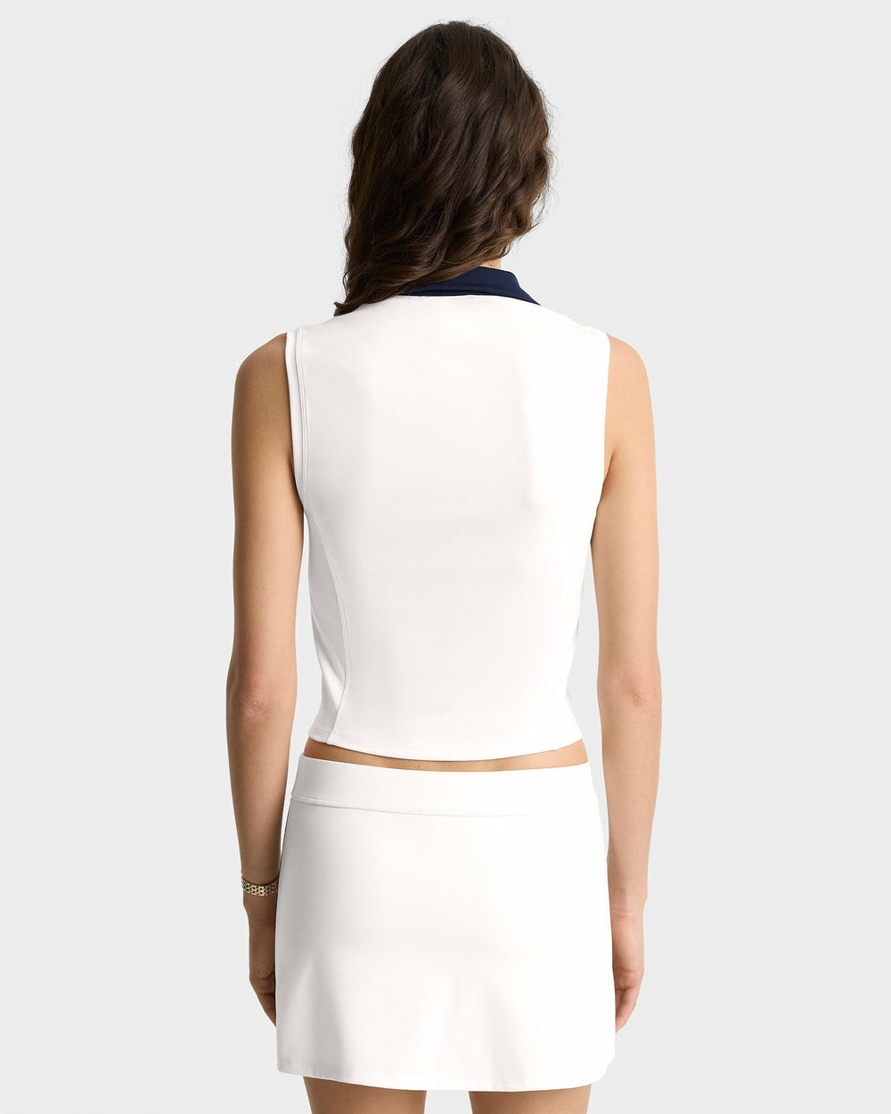 Eden Crest Sports Polo Vest - White/Navy Sporty & Rich US