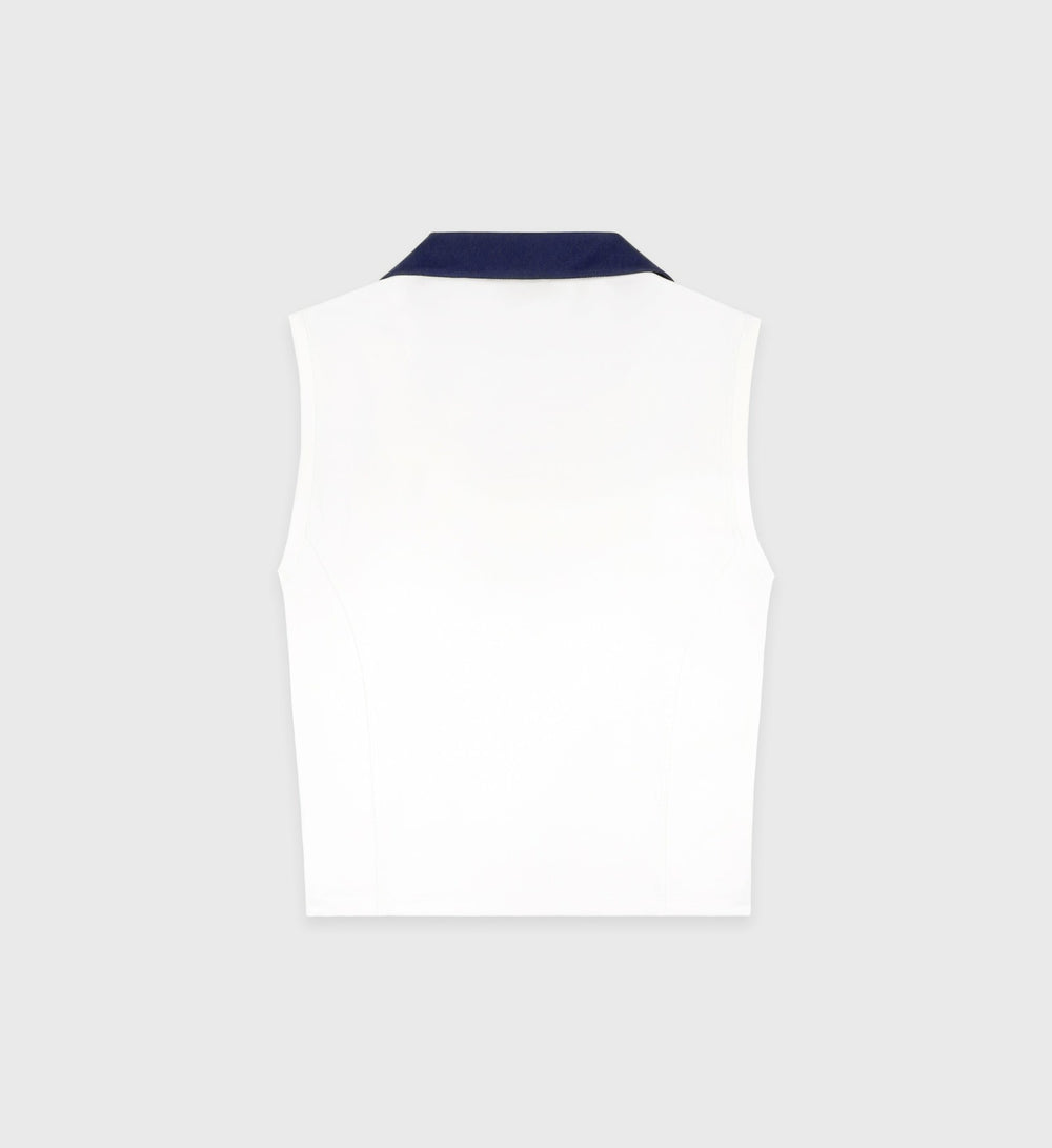 Eden Crest Sports Polo Vest - White/Navy Sporty & Rich US